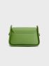 Litchi Embossed Flap Saddle Bag