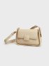 Litchi Embossed Flap Saddle Bag