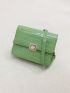 Mini Crocodile Embossed Metal Lock Flap Square Bag