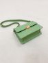 Mini Crocodile Embossed Metal Lock Flap Square Bag