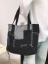 Colorblock Large Capacity Shopper Bag