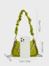 Moon Decor Chain Ruched Bag