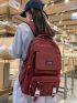 Release Buckle & Letter Patch Decor Classic Backpack