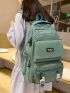 Release Buckle & Letter Patch Decor Classic Backpack