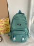 Release Buckle & Letter Patch Decor Classic Backpack