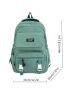 Release Buckle & Letter Patch Decor Classic Backpack