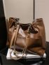 Chain Decor Shoulder Tote Bag