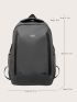 Men Letter Detail Functional Backpack