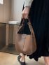 Litchi Embossed Hobo Bag