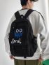 Men Expression & Letter Graphic Functional Backpack