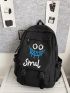 Men Expression & Letter Graphic Functional Backpack