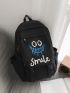 Men Expression & Letter Graphic Functional Backpack