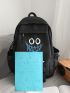 Men Expression & Letter Graphic Functional Backpack