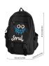 Men Expression & Letter Graphic Functional Backpack