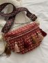 Plaid Pattern Tassel Decor Fanny Pack