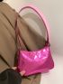 Mini Neon Pink Quilted Pattern Hobo Bag