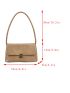 Crocodile Embossed Flap Baguette Bag