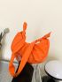 Neon Orange Ruched Bag