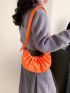 Neon Orange Ruched Bag