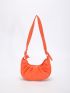 Neon Orange Ruched Bag