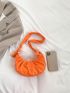 Neon Orange Ruched Bag