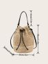 Mini Drawstring Design Straw Bag