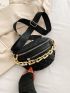 Quilted Chain Decor Waist Bag