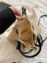 Mini Drawstring Design Straw Bag