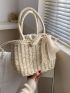 Minimalist Drawstring Straw Bag