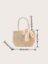 Minimalist Drawstring Straw Bag