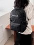 4pcs Letter Graphic Functional Backpack Set