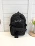 4pcs Letter Graphic Functional Backpack Set