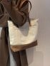 Two Tone Shoulder Tote Bag