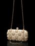 Mini Rhinestone & Faux Pearl Decor Chain Box Bag