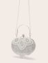 Rhinestone Decor Heart Design Novelty Bag