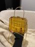 Mini Metallic Geometric Embossed Chain Box Bag