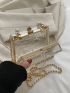 Mini Metallic Faux Pearl Decor Box Bag