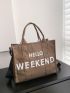 Letter Graphic Shopper Bag