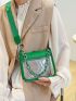 Mini Clear Contrast Binding Chain Decor Square Bag