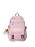 Letter Patch Decor Functional Backpack With Bag Charm