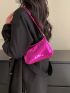 Mini Neon Pink Quilted Pattern Hobo Bag