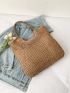 Tassel Decor Straw Bag