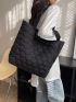 Quilted Detail Shoulder Tote Bag