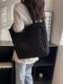 Quilted Detail Shoulder Tote Bag