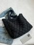 Quilted Detail Shoulder Tote Bag