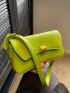 Metal Lock Flap Baguette Bag