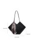 Twilly Scarf Decor Shoulder Tote Bag With Inner Pouch