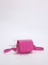 Mini Neon Pink Quilted Flap Square Bag