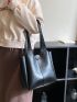 Minimalist Flap Shoulder Tote Bag With Inner Pouch