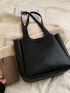 Minimalist Flap Shoulder Tote Bag With Inner Pouch